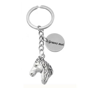 Porte-clés Tête de Cheval gravé