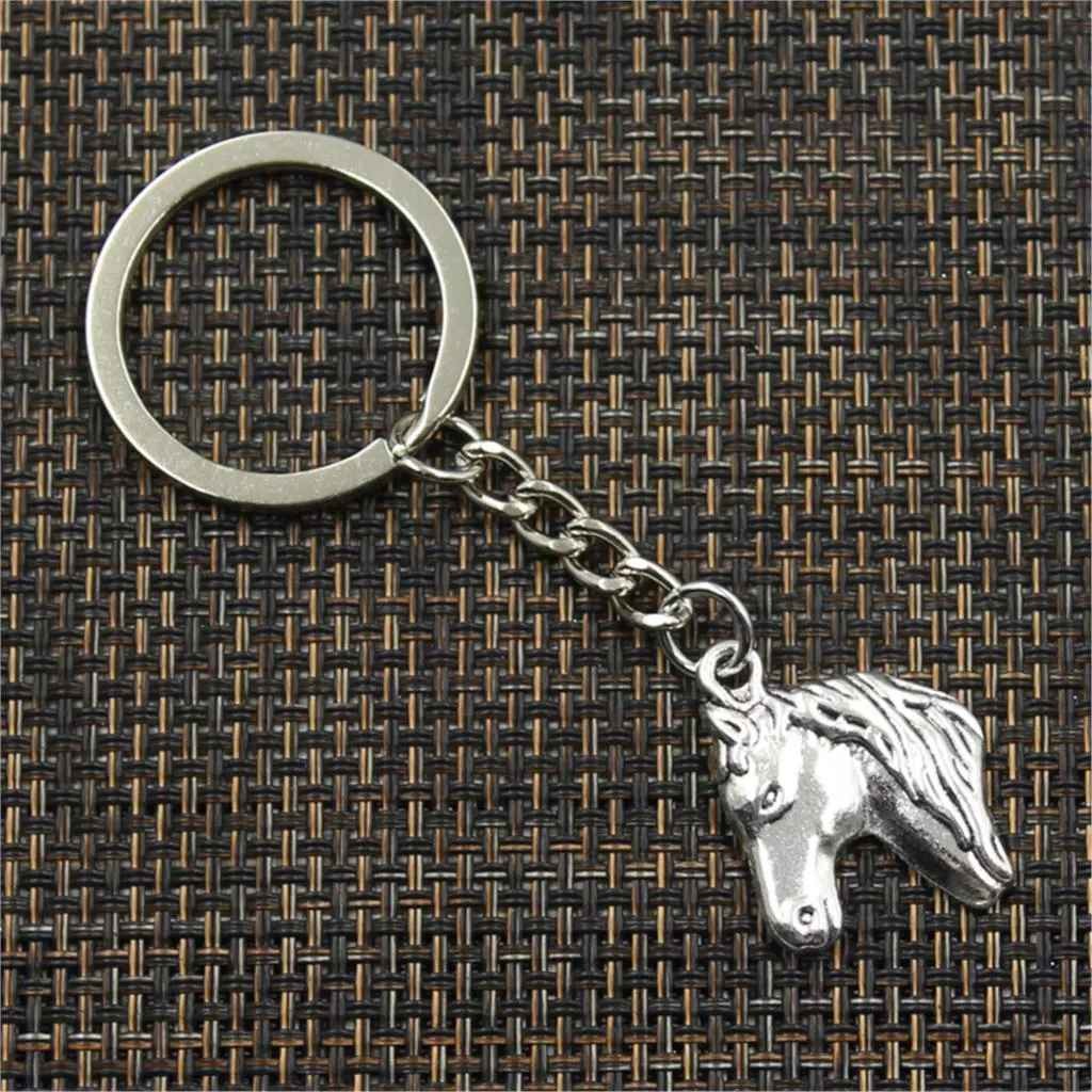 Porte-clés Tête de Cheval gravé — Cadeau Équitation Personnalisé Métal Argenté 5 Porte-clés Tête de Cheval gravé