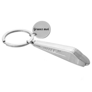 Porte-clés Train Grande Vitesse gravé — TGV & Médaille personnalisée