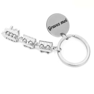 Porte-clés Train Locomotive Personnalisé Gravé – Cadeau Cheminot, Passionné de Trains ou Modélisme