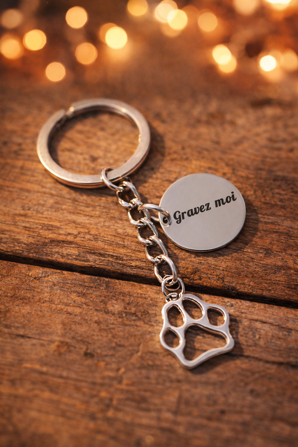 cadeau gravé femme passionnée animaux chien chat porte-clés patte personnalisé